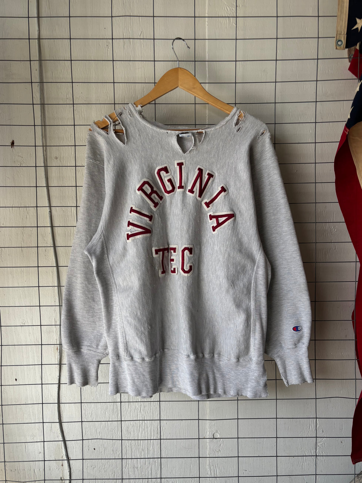 1990s Distressed Virginia Tech Champion Reverse Weave
