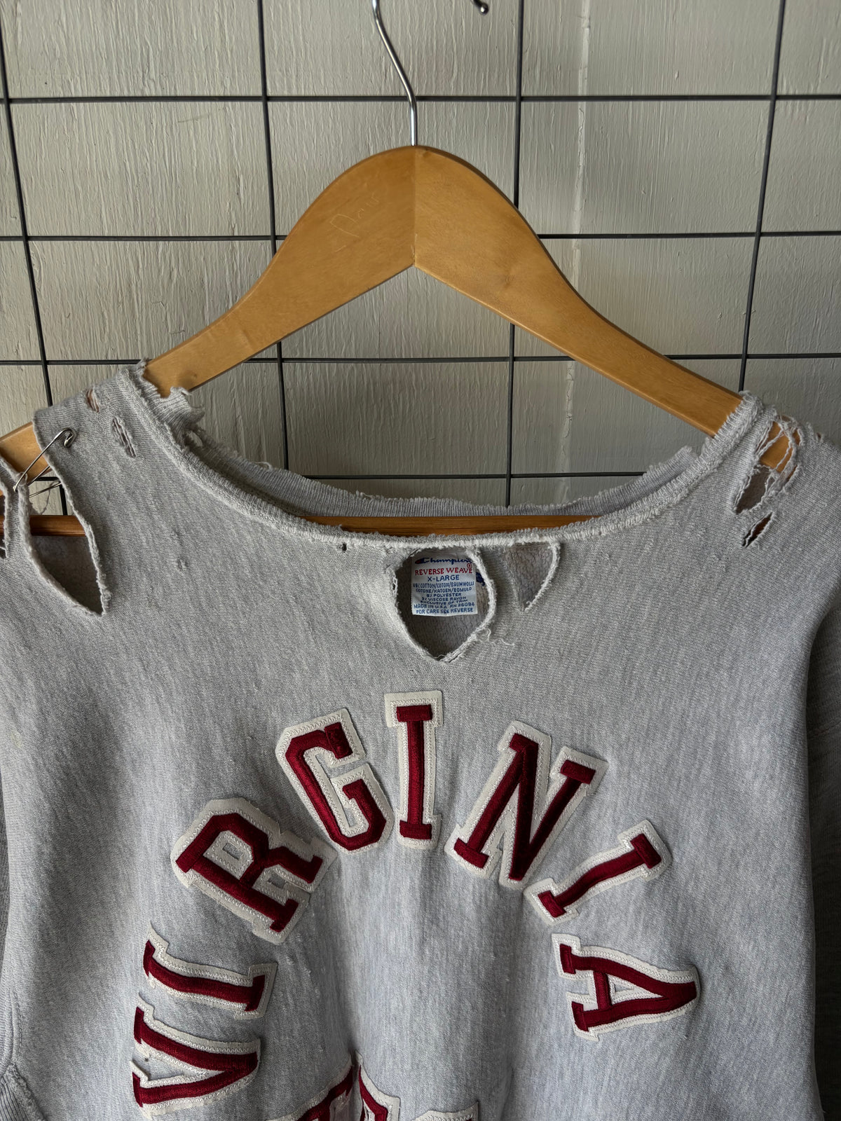 1990s Distressed Virginia Tech Champion Reverse Weave