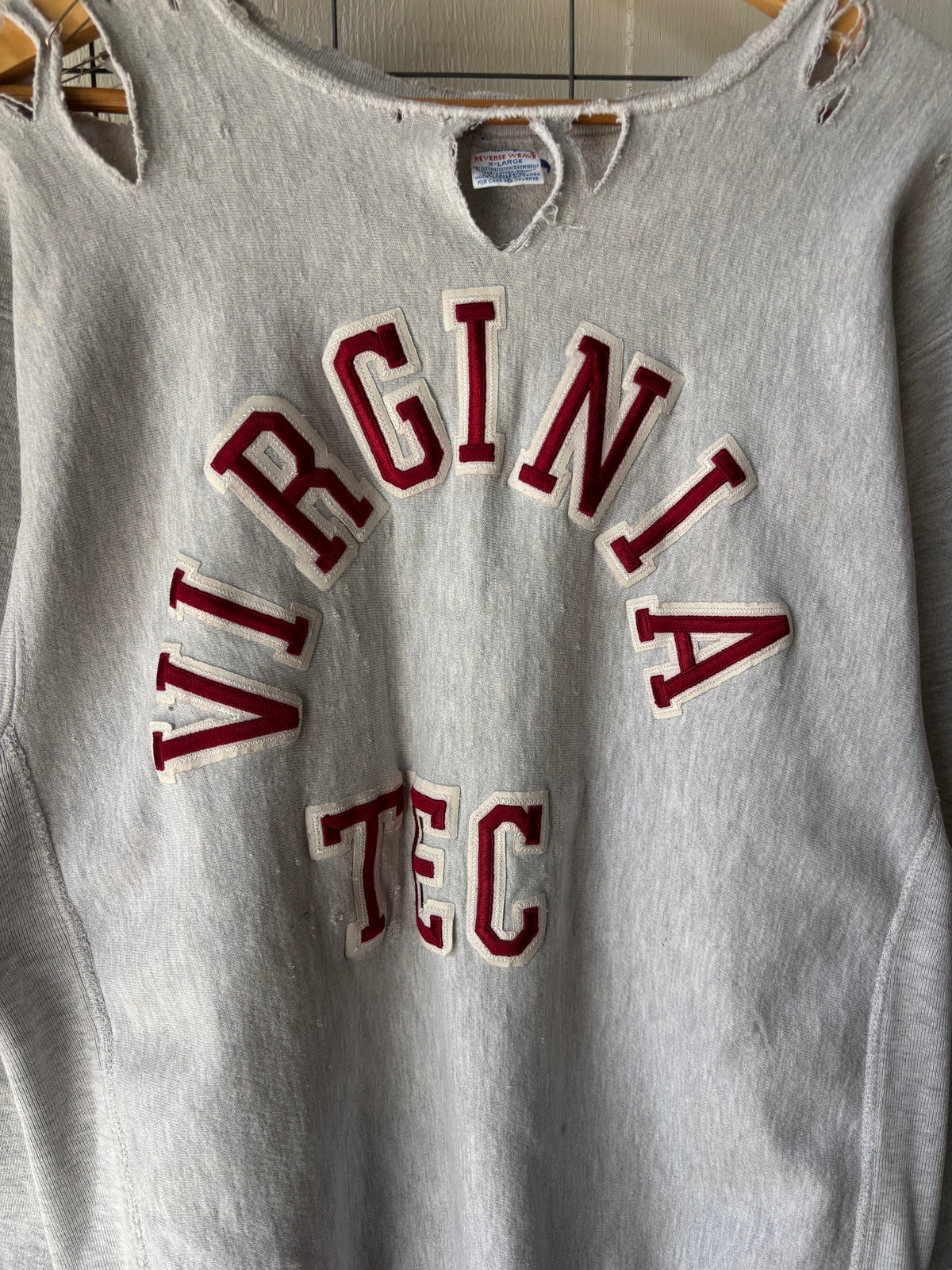 1990s Distressed Virginia Tech Champion Reverse Weave