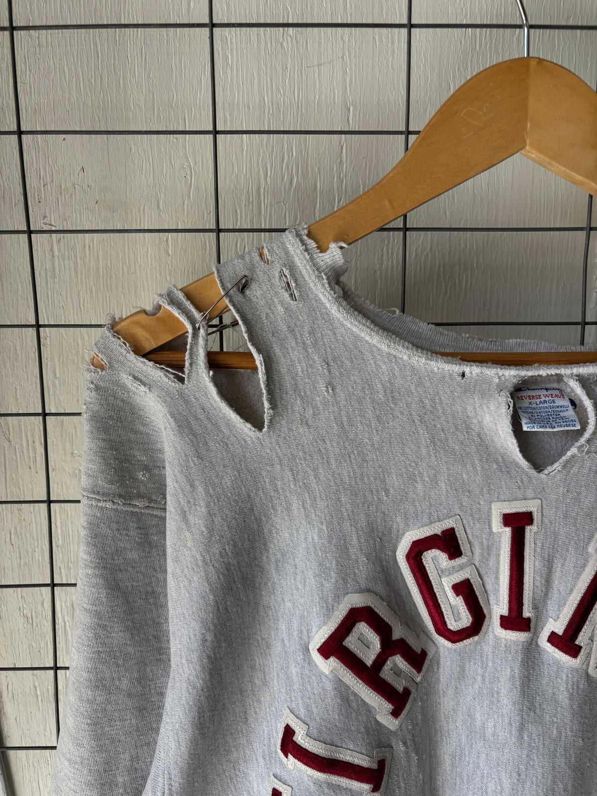 1990s Distressed Virginia Tech Champion Reverse Weave