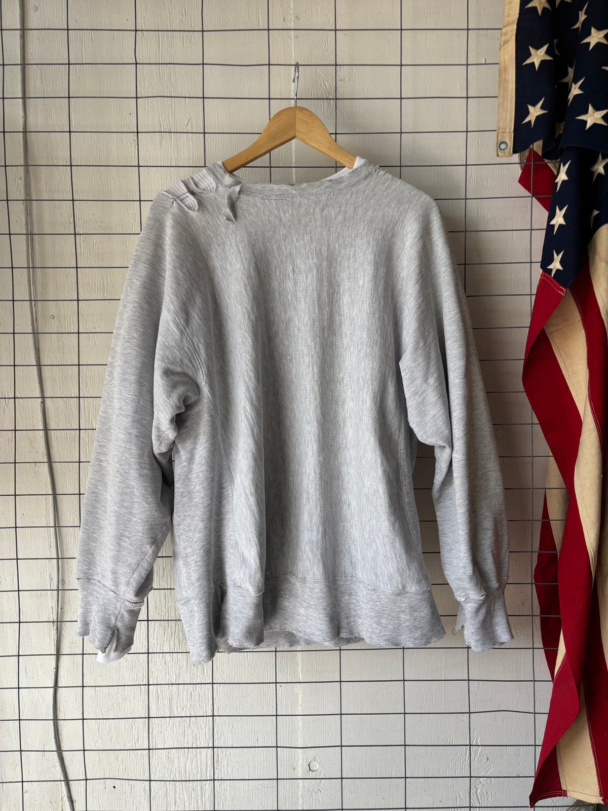 1980s Distressed Nebraska Champion Reverse Weave + Thermal