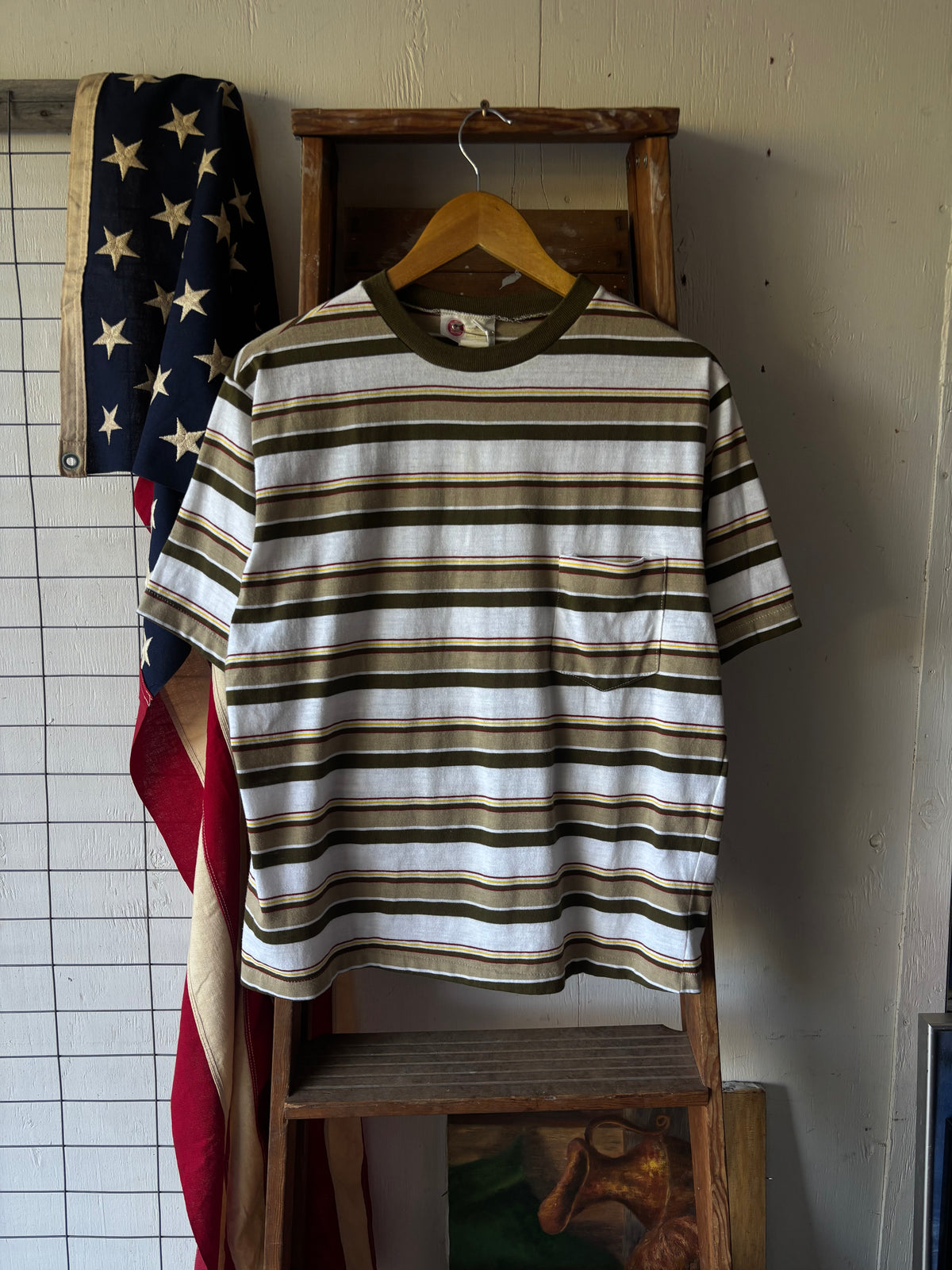 1970s Stripe Pocket Tee