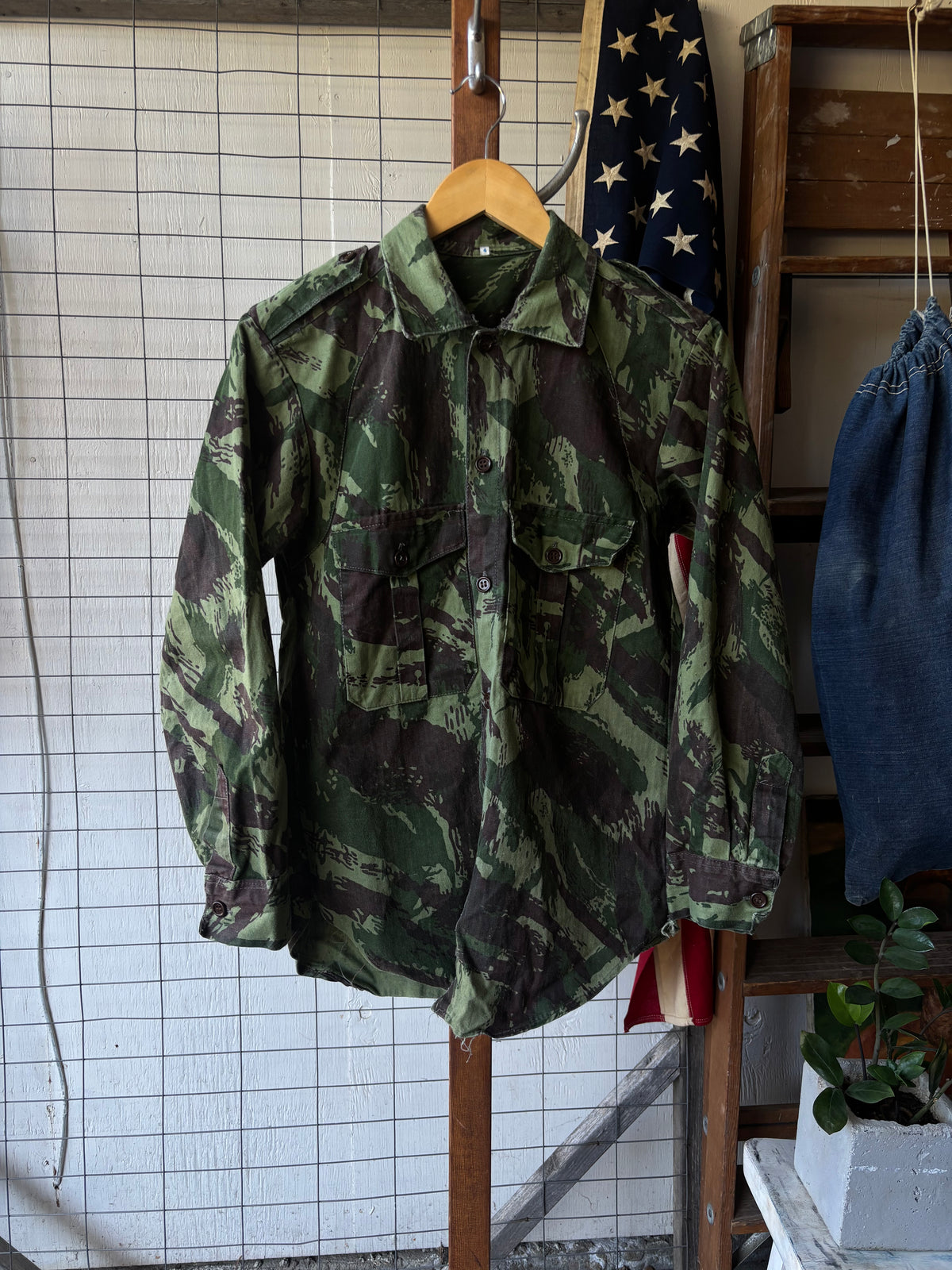 1970s Portuguese Lizard Camo Shirt