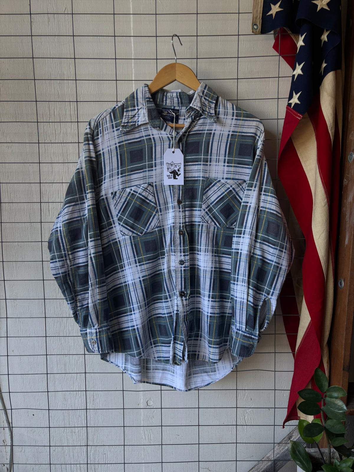 1970s Shadow Plaid Cotton Flannel