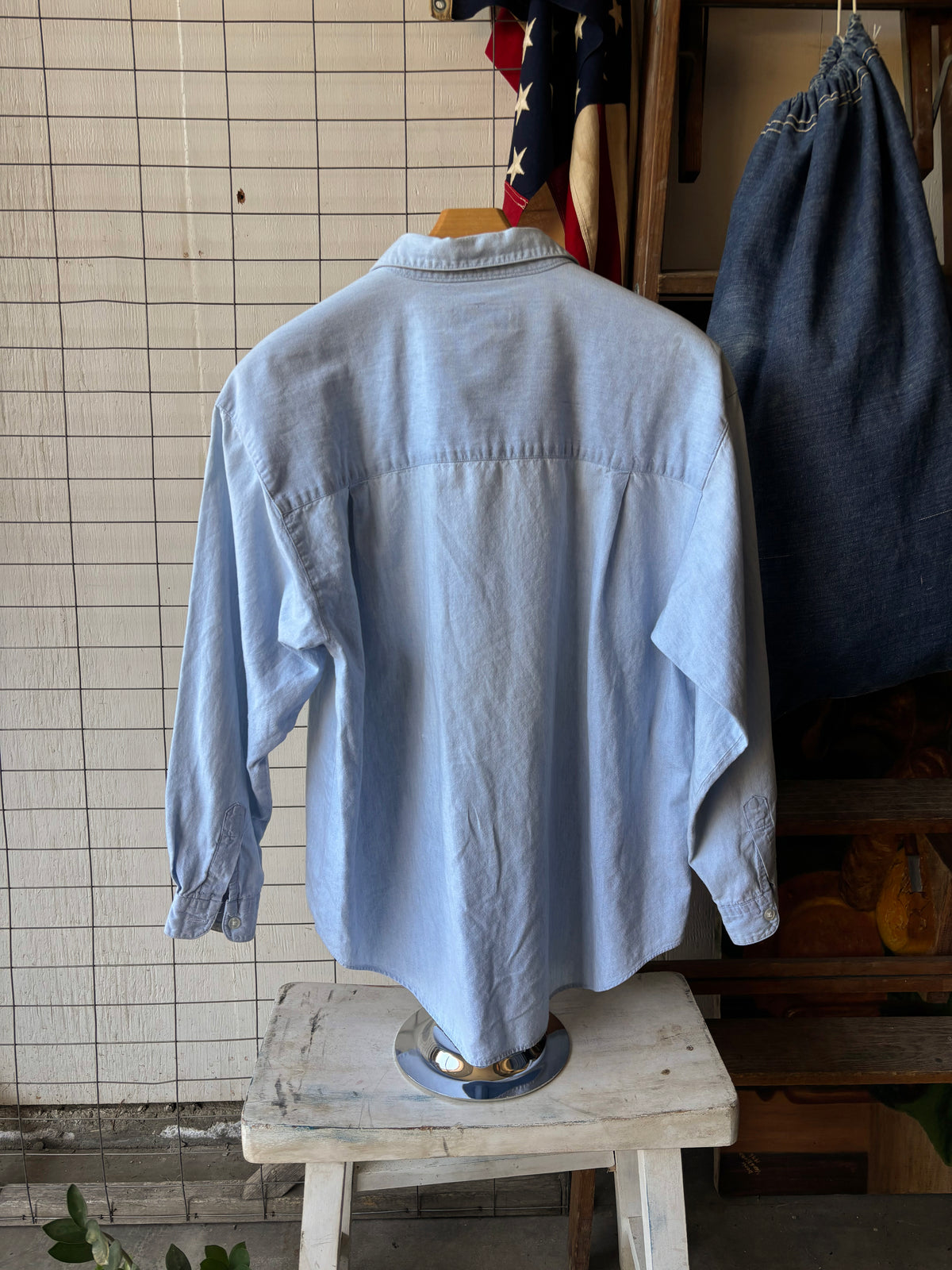 1990s Eddie Bauer Western Chambray Shirt