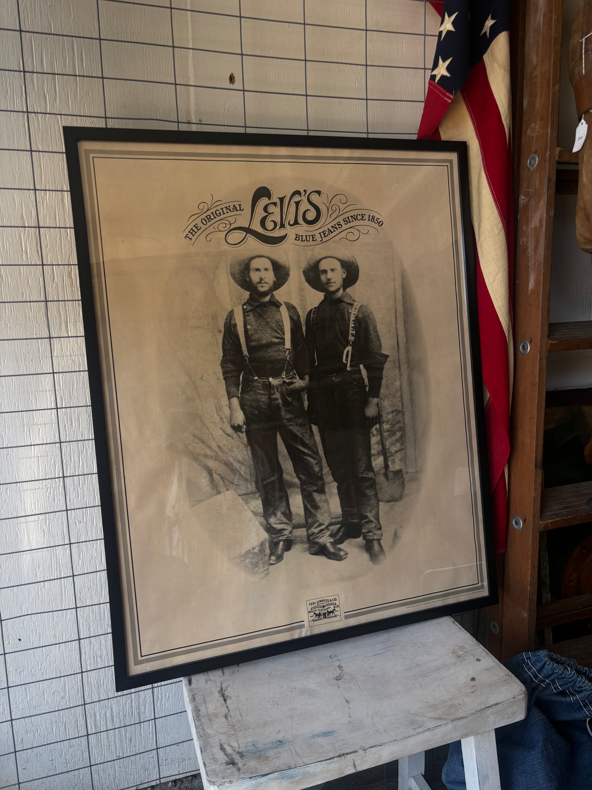 1980s Levis Original Blue Jeans Miner Poster