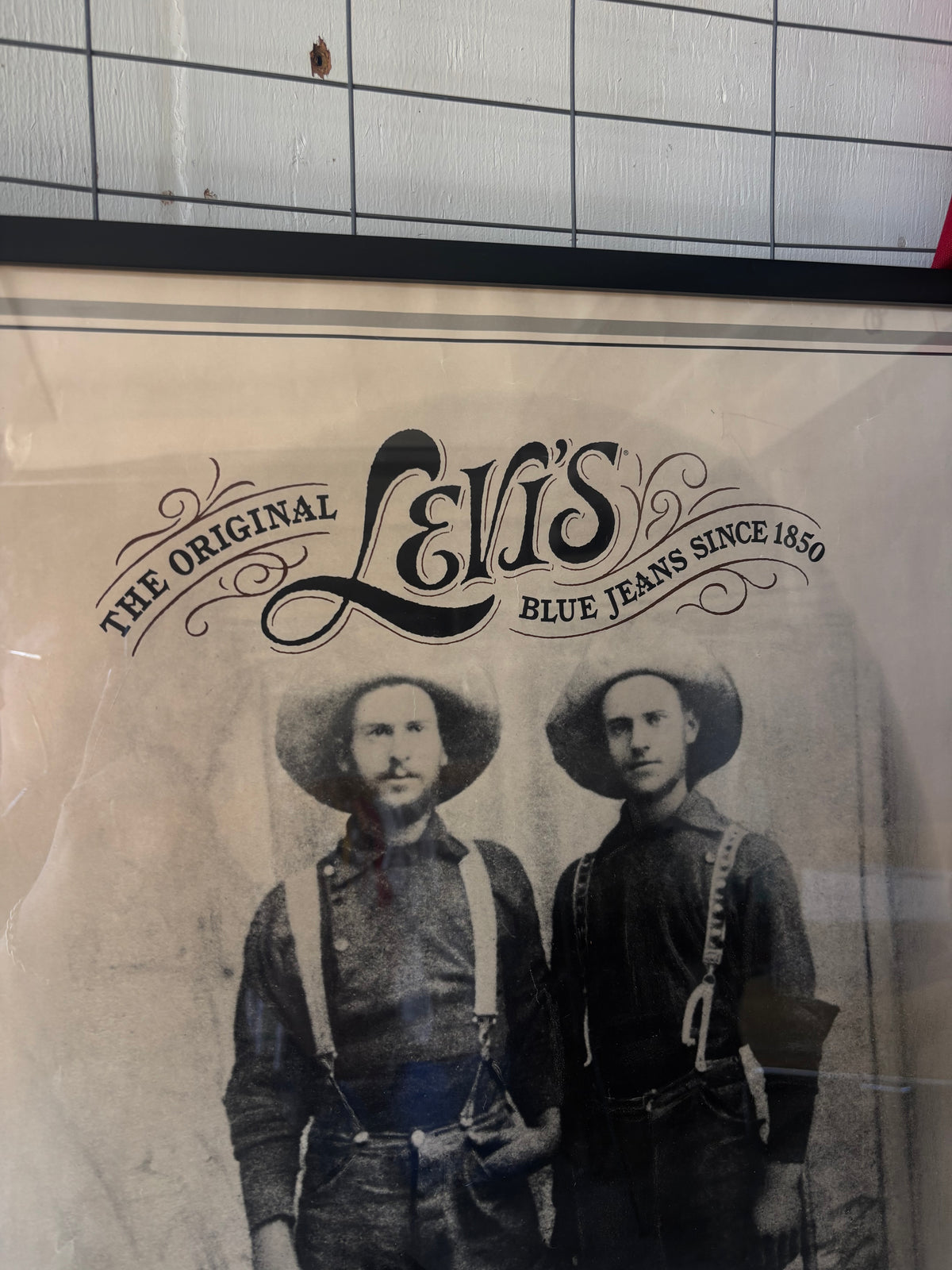 1980s Levis Original Blue Jeans Miner Poster