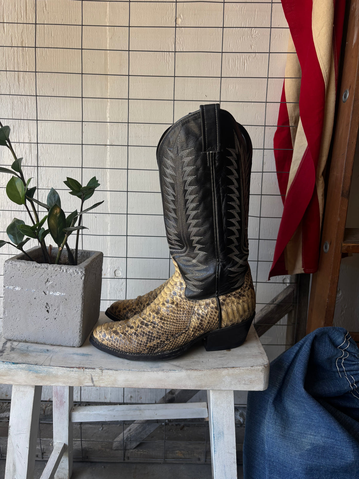 1980s Snakeskin Cowboy Boots
