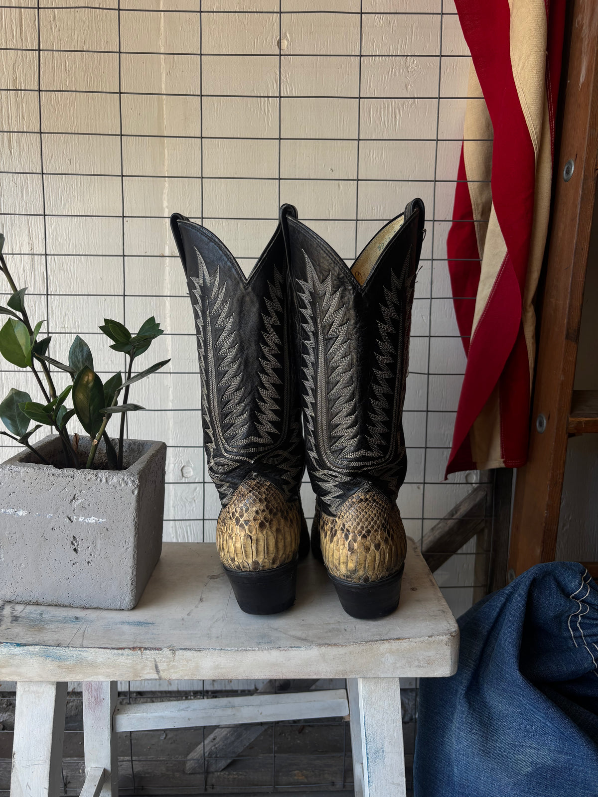 1980s Snakeskin Cowboy Boots