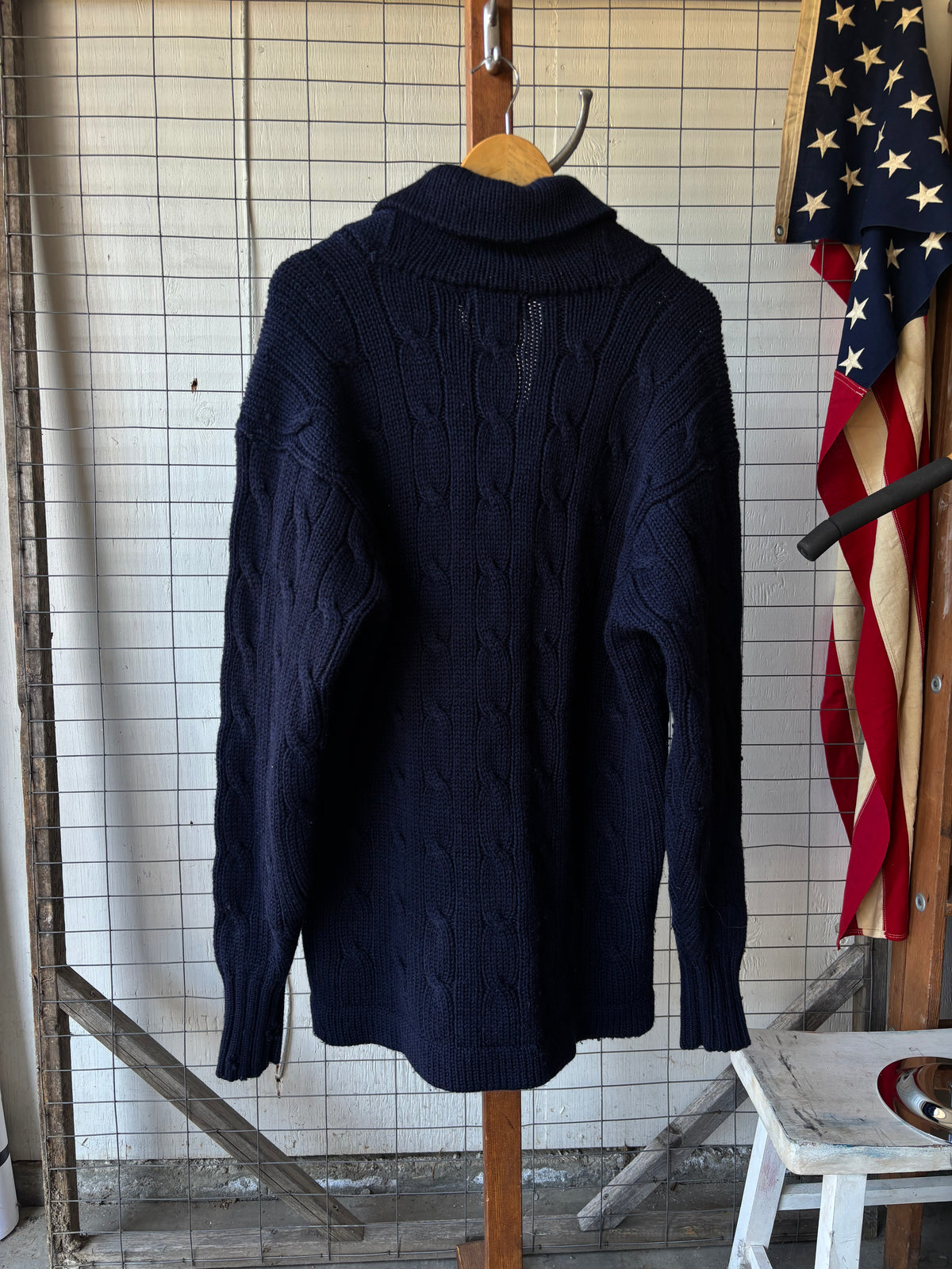 1990s Polo Ralph Lauren Wool Shawl Collar Cardigan