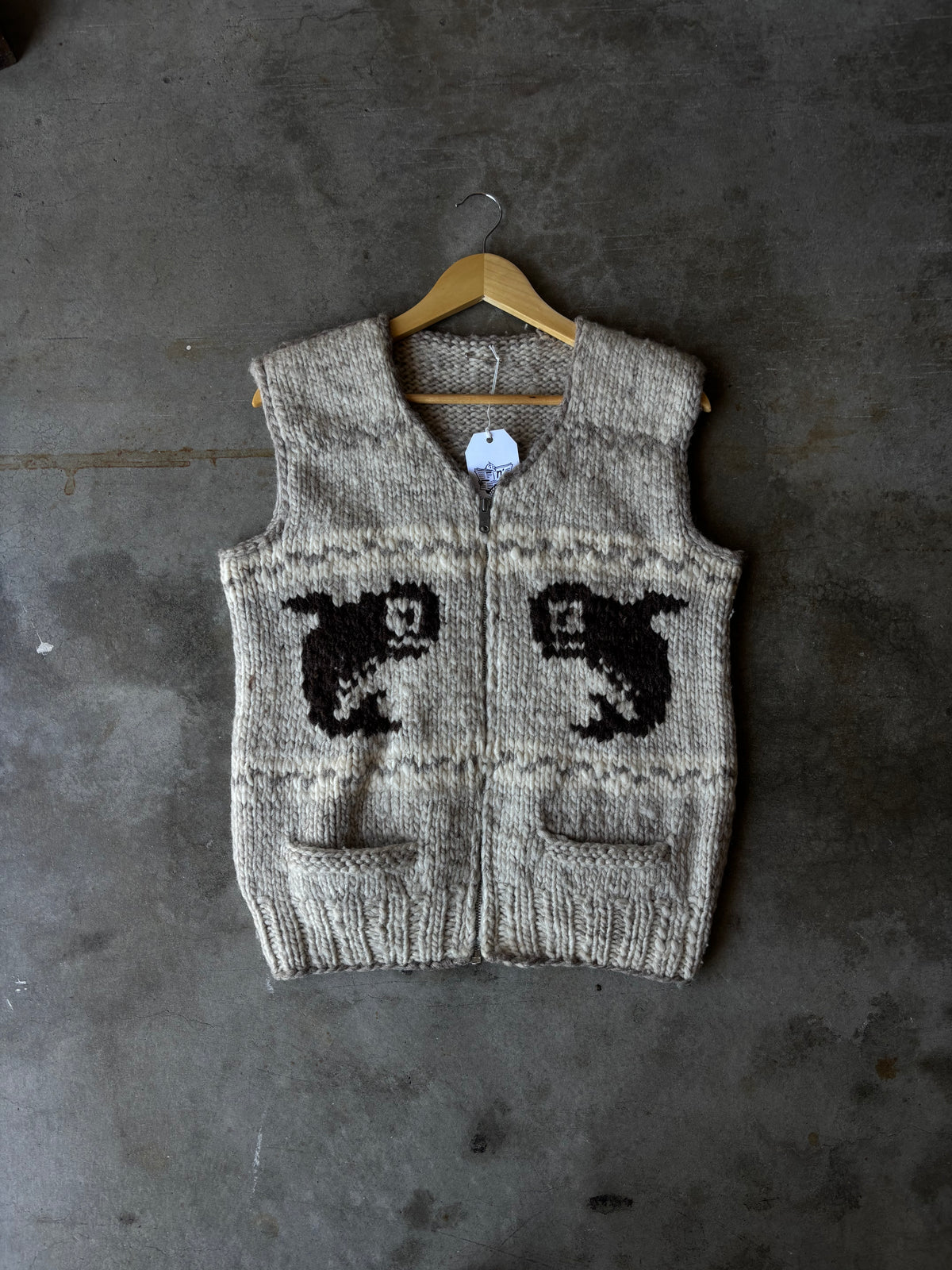 1960s Whale Wool Sweater Vest