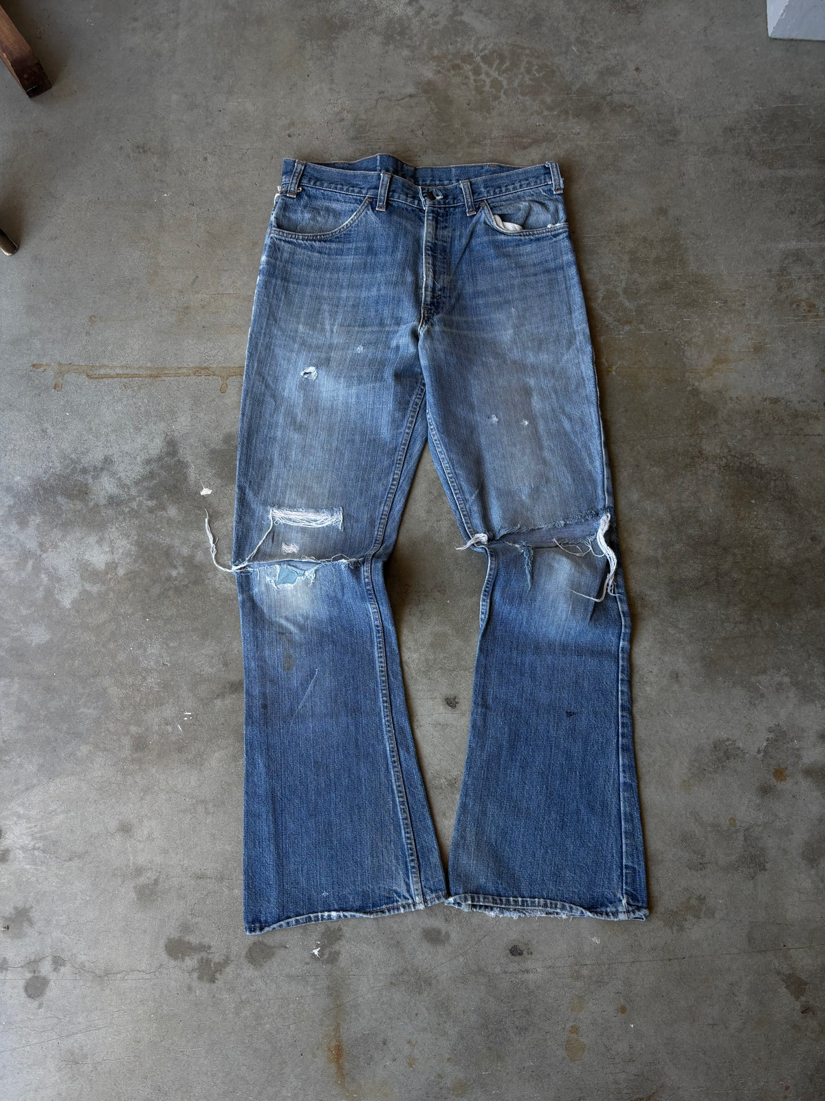 1970s Distressed Levis 646 Flare Jeans