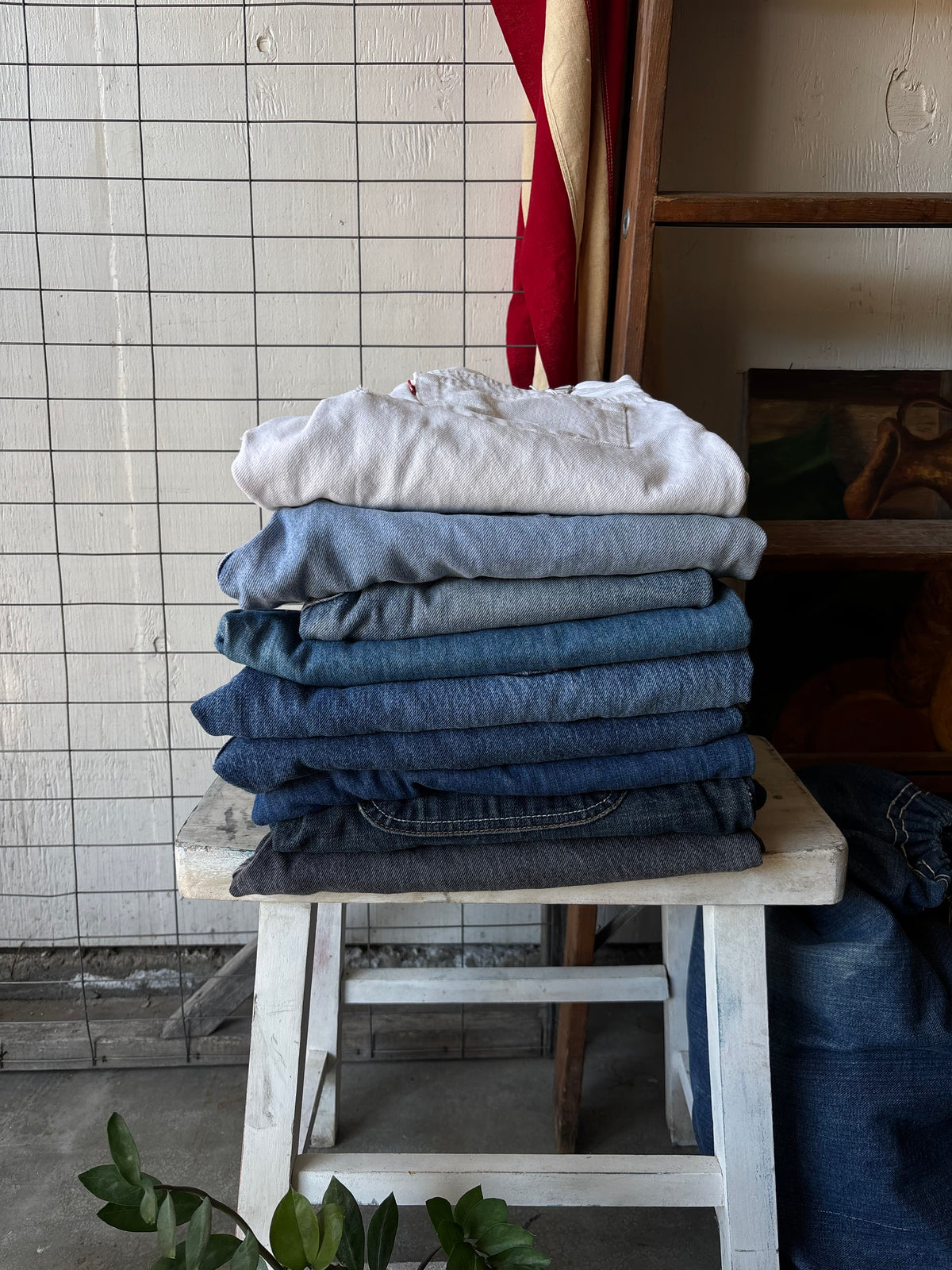 1980s-2000s Stack of Jeans
