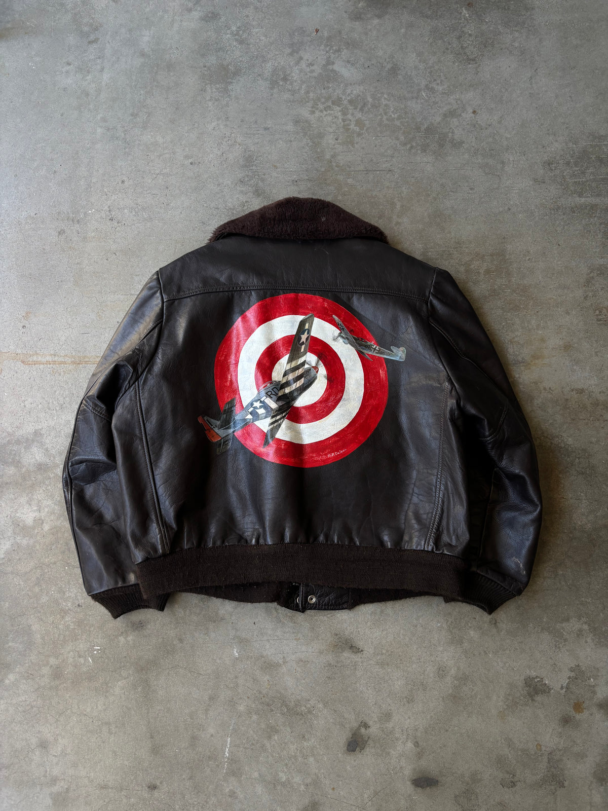 1970s Handpainted Leather Bomber Jacket