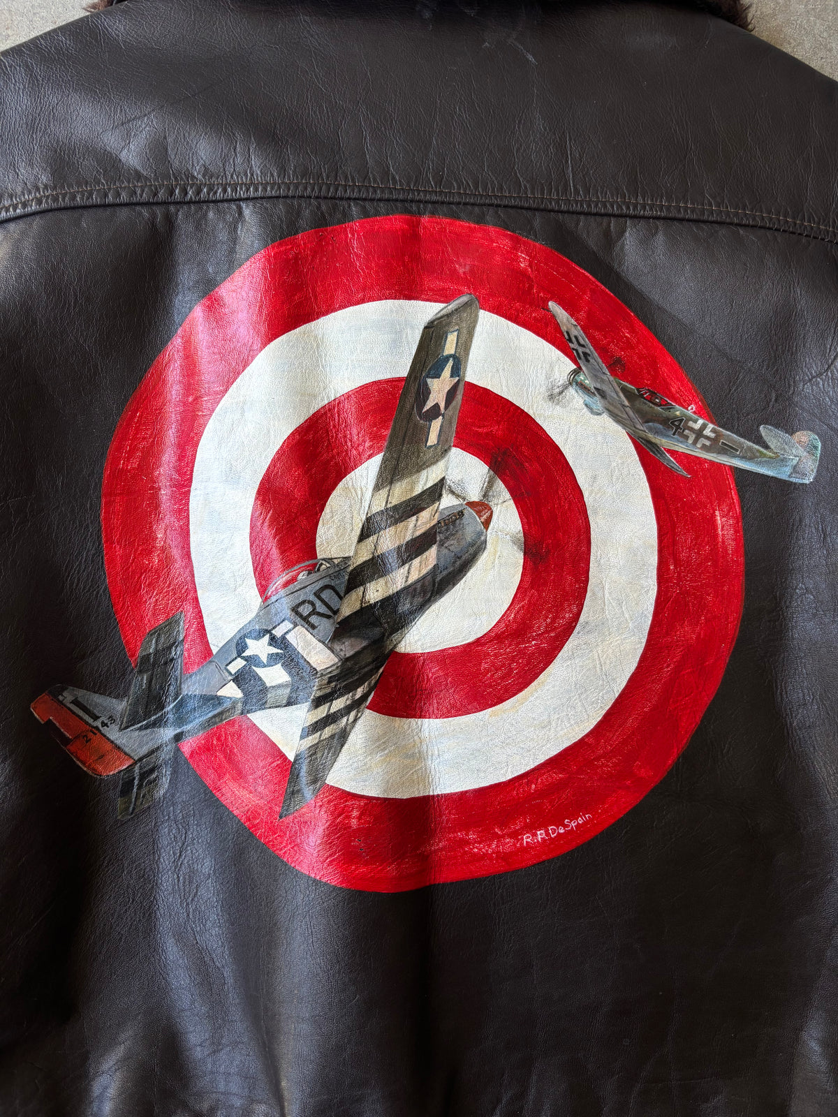 1970s Handpainted Leather Bomber Jacket