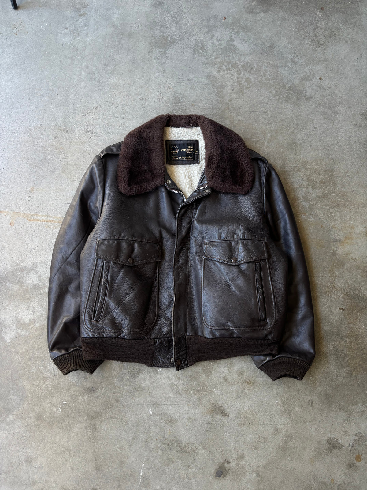 1970s Handpainted Leather Bomber Jacket